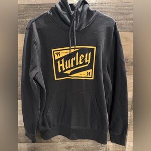 Hurley Black Hoodie with Gold Graphic